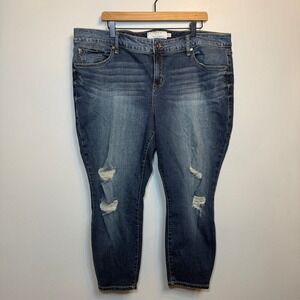 Torrid Denim Women's Medium Wash Distressed Skinny Jeans Size 20R RN148862